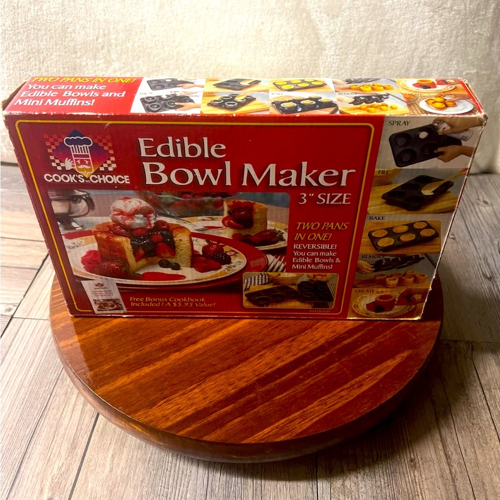 Cook’s Choice Edible Food Bowl Maker- Bake 6 Three Inch Desserts with cookbook